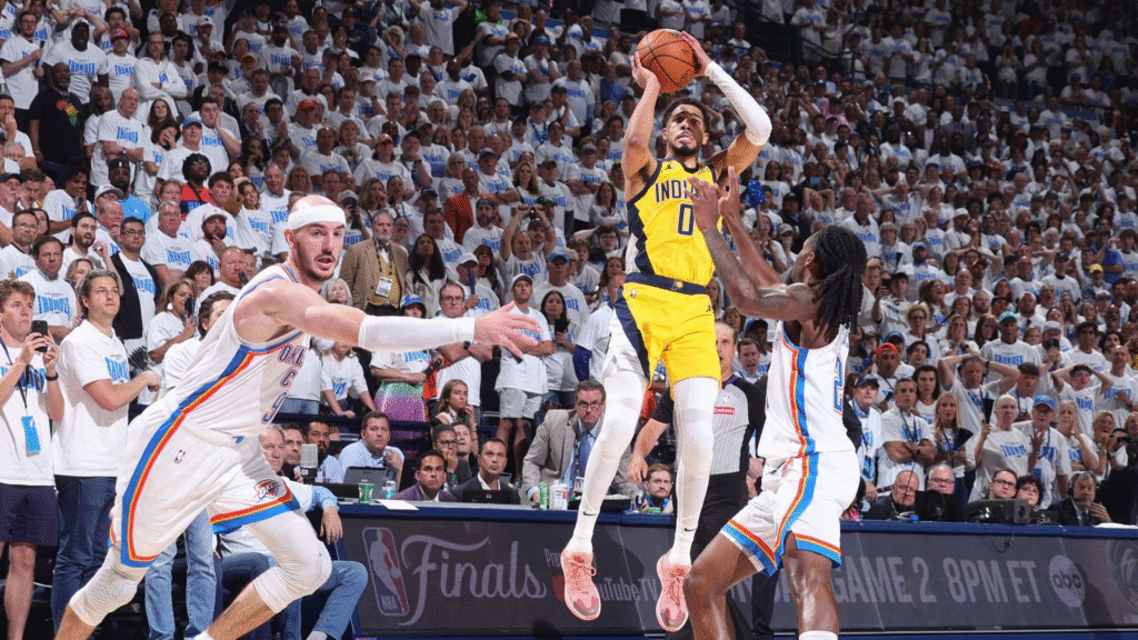 Tyrese Haliburton’s supreme clutchness strikes again as Pacers shock Thunder in Game 1 thriller.