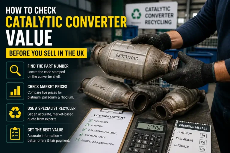 catalytic converter scrap price UK recycling metal parts