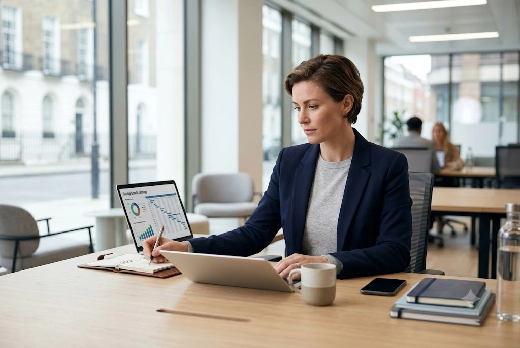 Entrepreneur learning how to set up own business in the UK