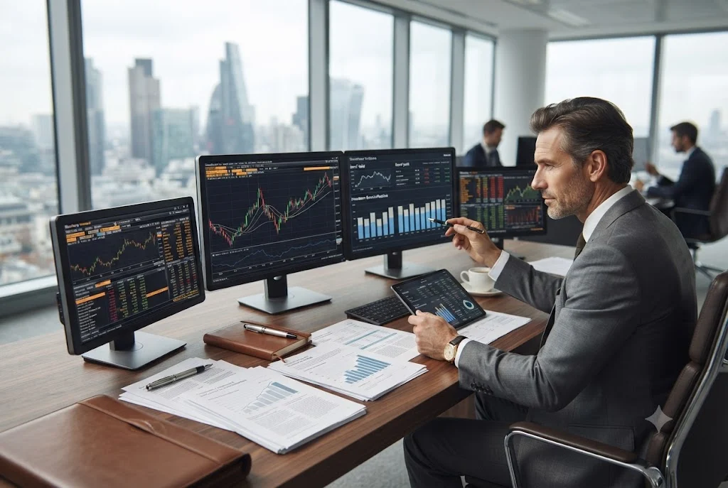 Professional investor analysing what is a financial asset and investment opportunities