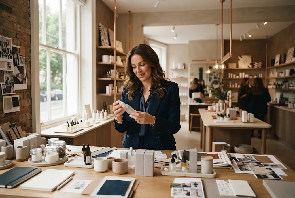 Beauty business owner developing a modern UK beauty brand