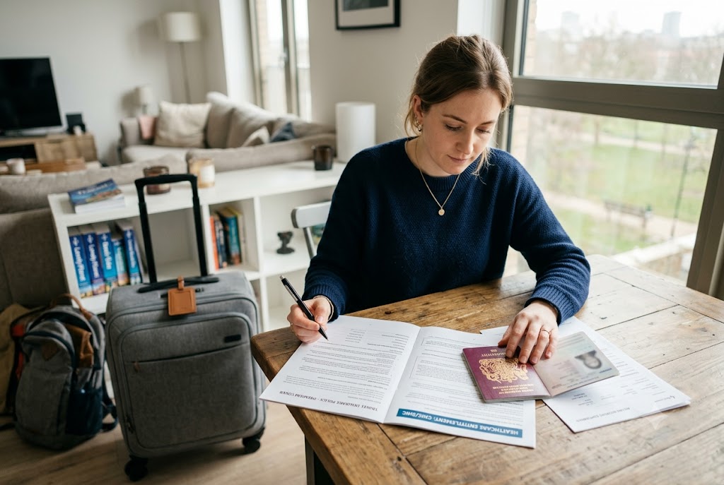 UK traveller reviewing travel insurance undiagnosed conditions before going on holiday