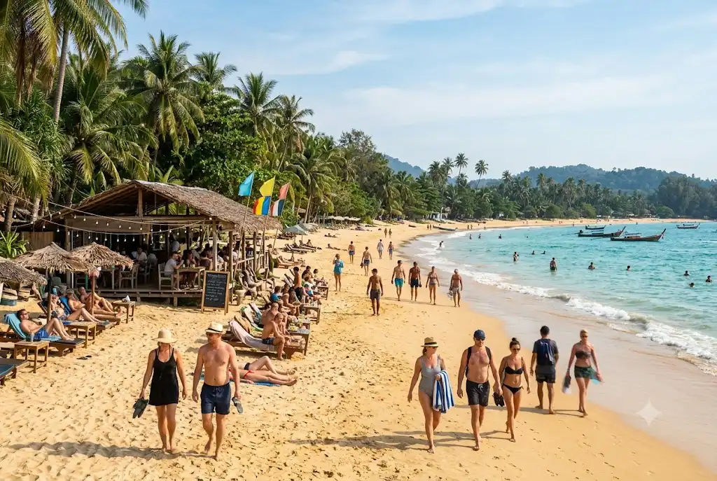 Sunny tropical destination showing where is hot in February and cheap