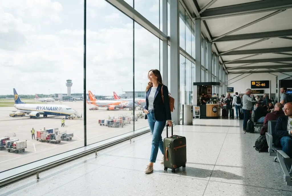 Cheap holidays from the UK with a traveller preparing for an affordable trip abroad